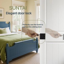 SUNTAI Pocket Door Handle Pull Without Switch Plate,Solid Pocket Passage Door Pull, Easy Install 2-3/4”x2-1/2”,Matte Black