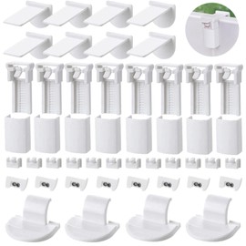 Pack of 48 Replacement Parts Clamp Support, Lightweight Adjustable Pleated Holder, Pleated Holder Accessories, No Drilling with Plug, Plastic Pleated Curtain Clamp Holder for Shutters, Blinds