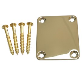 OVSAL Guitar Neck Plate Neck Joint Plate Electric Guitar Part Replacement for Telecaster Neck Tele Neck Strat Neck Stratocaster Neck Bass Neck Gold