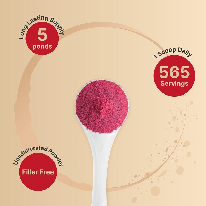 NatureBell Organic Beet Root Powder 5Lbs | 4,000mg Per Serving