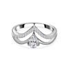TJC Moissanite Wishbone Ring for Women in Platinum Plated 925 Sterling Silver Size Q Prong Setting Metal Wt. 2.77 Grams