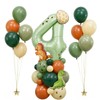 Wuokkig Orange Dinosaur Balloons, 42Pcs Number 4 Dinosaur Party Decoration