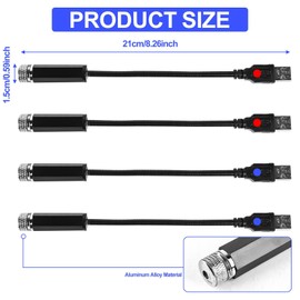 Asfrode Car Ceiling Starlight, Pack of 4 Starry Sky Projector Car Interior Atmosphere LED Light Car Ceiling Starlight Multiple Modes USB Plug and Play Night Light for Car Ceiling Bedroom Party