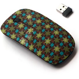 2.4G Wireless Mouse with Cute Pattern Design for All Laptops and Desktops with Nano Receiver - Pink Flowers Floral