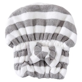 Dry Hair Cap | Coral Fleece Quick Drying Hair Towel | Hair Drying Supplies Absorbent Striped Wet Hair Towel Wrap for Curly Thick Hair Women Girls