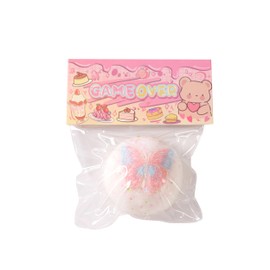 Taba Squishy Daifuku Squeeze Toys,Sensory Fidget Toy for Your Best Mellow and Chill,Party Favors, Birthday Gift, Squishy Toys for Adults (Butterfly White)