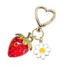 BIIQAKOO Cute Cherry Keychain Rhinestone Bag Charm Strawberry Keychain for