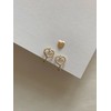 14k flat heart mini earrings, 2 types, layered gold earrings,