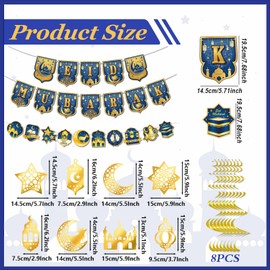 Eid Mubarak Dekoration - Ramadan Deko Set mit Ramadan Girlande und Umrah Mubarak Deko für Unvergessliche Ramadan Mubarak Festlichkeiten