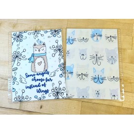 Handmade Cat Angels Cover Set 4 use w/ Erin Condren A5 Coil Spiral Planner