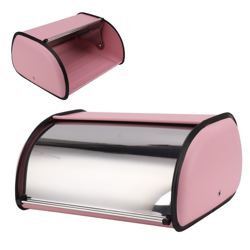 ZIZEV Roll Top Bread Keeper, Bread Box Holder Pink Good