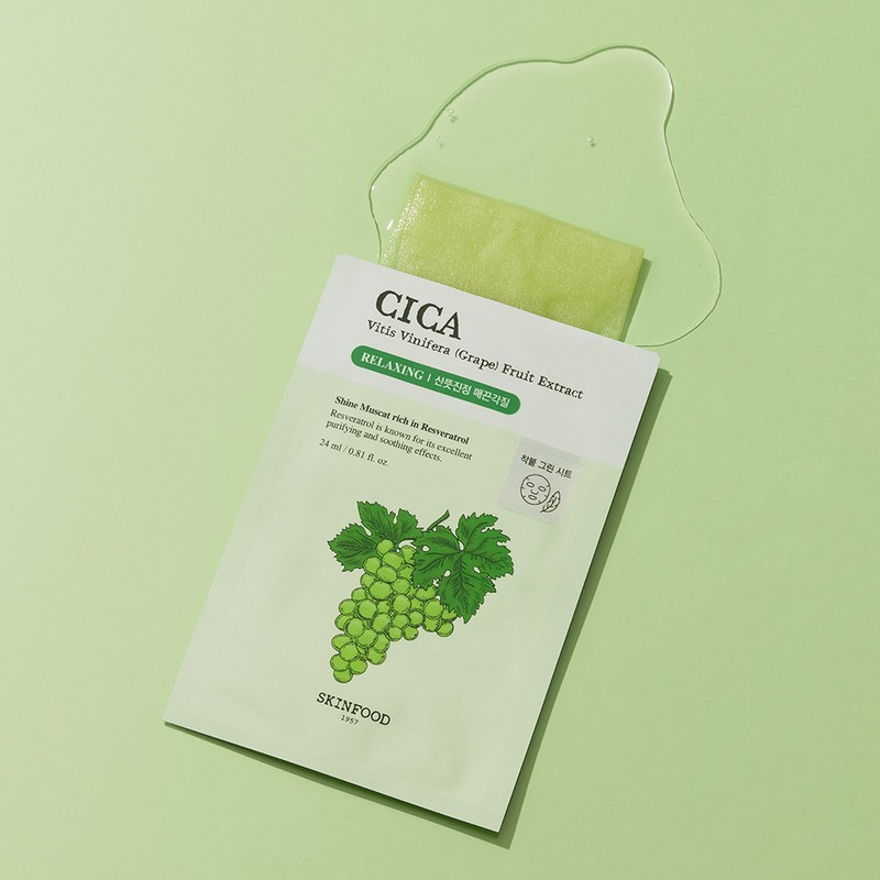 skin food [Skinfood] Shine Muscat Cica Sheet Mask Pack 10