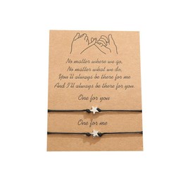 YONYou Pinky Promise Bracelets for Couples Best Friend Long Distance Relationship Matching Friendship Bracelets Adjustable Waterproof Bracelets Anklets-star 2