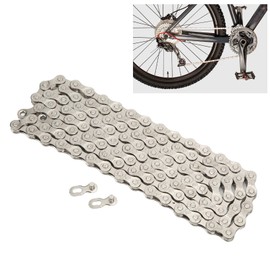 Zerodis 8 Speed Bike Chain, 116 Links Mountain Bike Chain for 6 7 8 18 21 24 Speed Bike