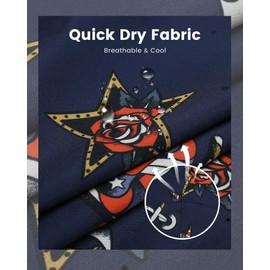 maamgic Mens Swim Trunks with Compression Liner 7" Bathing Suit Quick Dry Swimming Trunks for Men with Zipper Pockets Navy Blue Eagle M