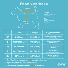 Gooby Fleece Vest Hoodie Dog Sweater - Gray, Medium - Warm Pullover Dog Hoodie with O-Ring Leash - Winter Hooded Small Dog Sweater - Dog Clothes for Small Dogs Boy or Girl, and Medium Dogs