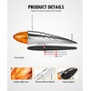 Partsam 5Pcs Amber Torpedo Cab Marker, LED High/Low Brightness Chrome