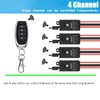 Meskliu 12v Remote Control Switch,4 Way Mini Wireless Switch,DC 12V/24V/48V/10A