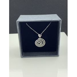 SILVERCLOSEOUT Sterling Silver Cz Swirl Spiral Necklace