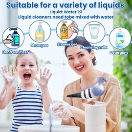 Automatic Soap Dispenser, Pigeon Foam Soap Dispenser Touchless, 300ML Hand Soap Dispenser for Bathroom and Kitchen, Electric Foaming Soap Dispenser with Infrared/Motion Sensor, Black