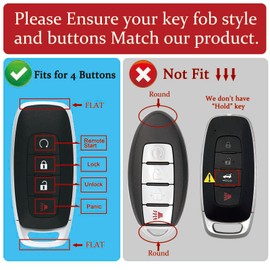 Key Fob Cover for Nissan with Keychain Accessories, Premium Soft TPU Full Protection Key Case for 2023 2024 Pathfinder Rogue Kicks 2025 Smart Key Protector (4 Buttons, Pink)
