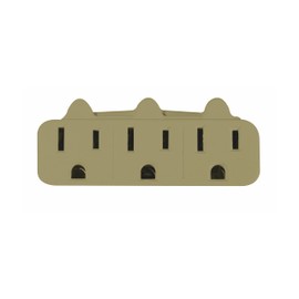 GoGreen Power (GG-13000TT) 3-Outlet Tri-Tap Adapter, 3-Outlet Wall Tap Adapter, Tan