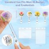 Jupwalz 4 Pcs Flower Badge Reel with Clear Badge Holder,