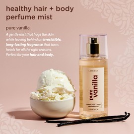 Lavanila Pure Vanilla Healthy Hair + Body Perfume Mist, 5 Fl Oz - Sweet & Warm Fragrance Spray Formulated with Jojoba Oil, Madagascar Vanilla, Tonka Bean, Heliotrope