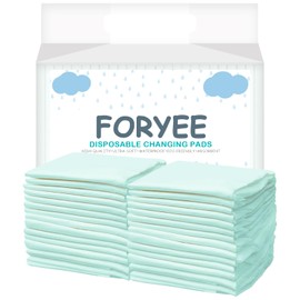 FORYEE Disposable Underpads 17 x 24 Inches (25 Pack) Incontinence Bed Pads Heavy Absorbent Soft Non-Woven Fabric Breathable - Green