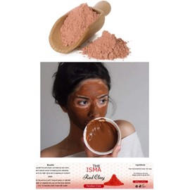 Moroccan Clays Ghassoul Powder, Green Clay, Red Clay and White Clay of Sizes 100g and 200g for Cleansing Facial and Hair mask (100g, Red Clay)