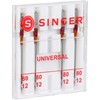 Singer 4715 Regular Point Machine Needles, Size 80/11, 4-Pack