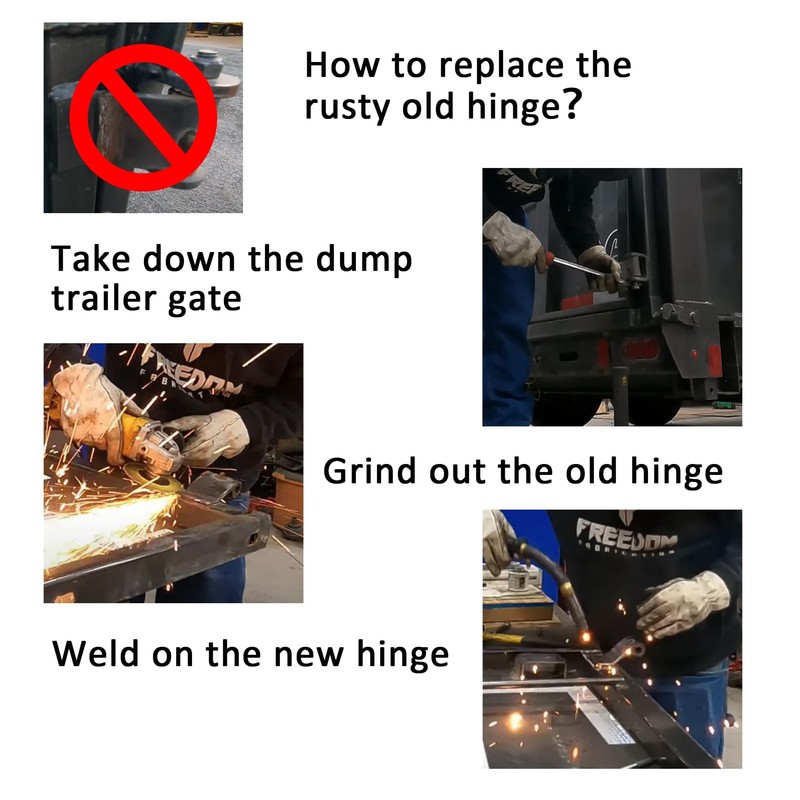 HLMOptimo Weld on Trailer Hinges Heavy Duty Greaseable Dump Trailer