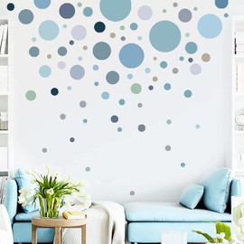 Polka Dot Wall Decals Colorful Circle Wall Stickers DIY Removable Peel and Stick Boho Cute Round Window Wall Decals for Kids Bedroom Nursery Classroom Home Decor