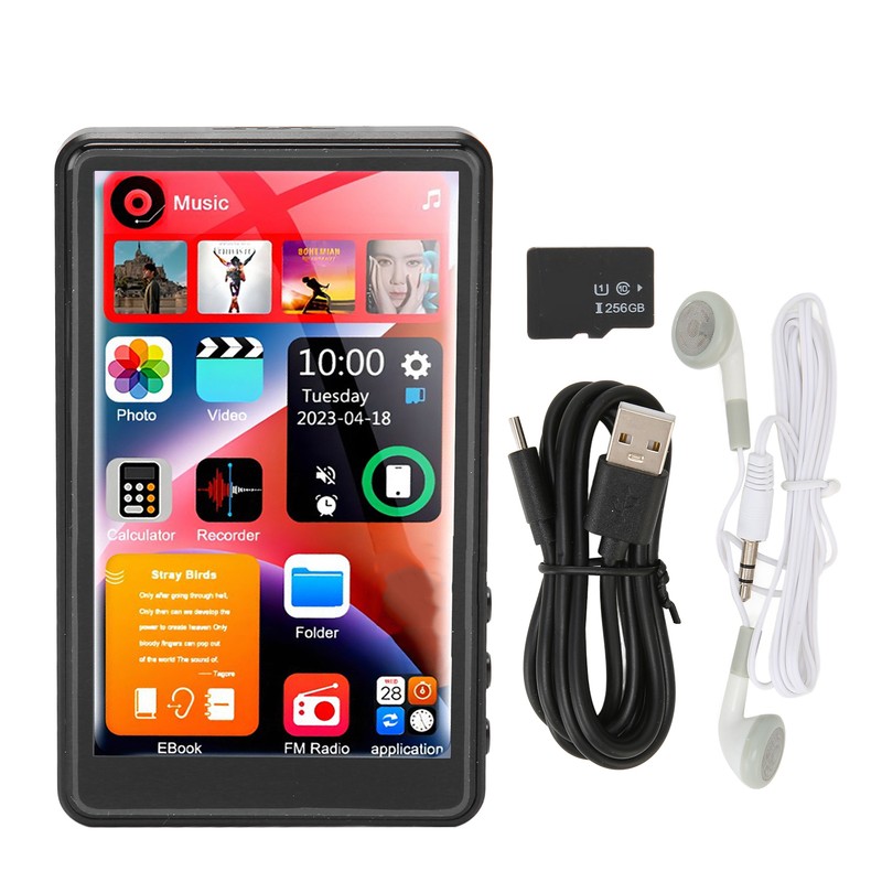 MP3 Player 4 Inch Full Touch Screen HD Noise Reduction