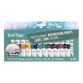 Brea Reese: Professional Watercolor Paint Set - Jewel Tones - 12 Tubes - Luxurious & Rich Colors, Matte Finish, Acid-Free, Non-Toxic, Art Supplies