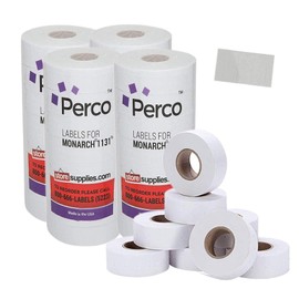 White Pricing Labels for Monarch 1131 Price Gun – 4 Sleeves, 32 Rolls Value Pack - 80,000 Pricemarking Labels – with Ink Rolls Included