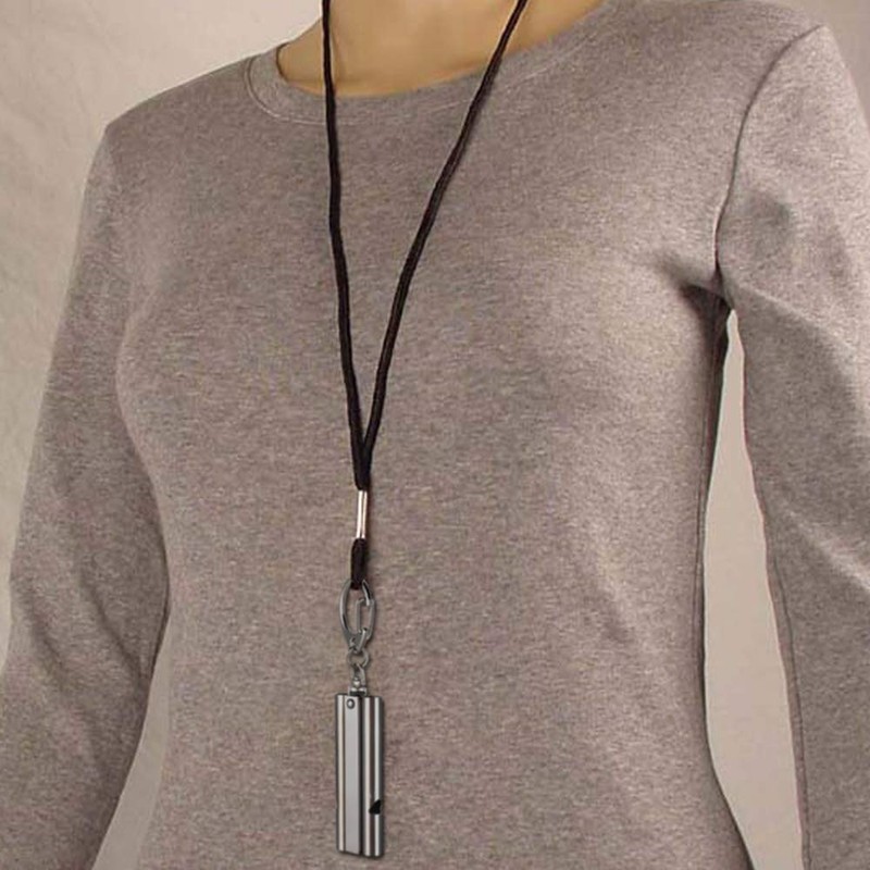 MJFKVYZ 2 Silver Whistle, 2 Neck Strap, Tube Type, Stainless