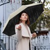 Yoobure Windproof Travel Umbrella with Wood Handle, Automatic Umbrellas for