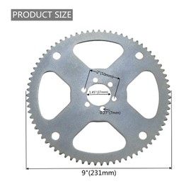 HAUERTZX 75 Tooth #35 Rear Drive Chain Sprocket for 97cc 98cc 2.8Hp Coleman CT100U Trail CK100 Baja Doodle Bug DB30 Motovox MBX10 MBX11 Monster Moto 80cc Mini Bike Go Kart (Silver)