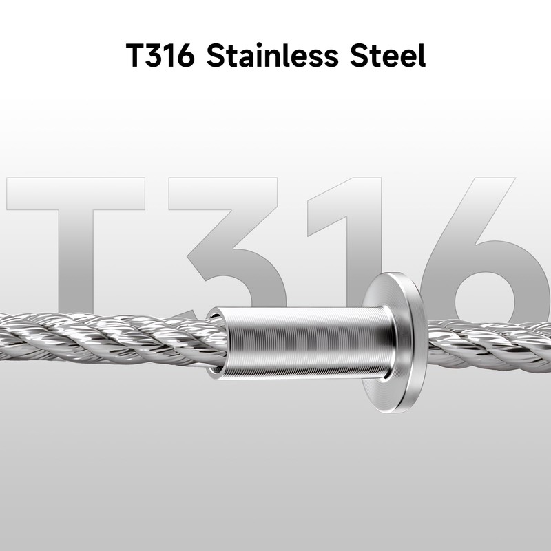 200PCS Stainless Steel Protector Sleeves, T316 Marine Grade for Deck