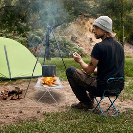 Fire Pits for Outside,Portable Stainless Steel Mesh Fire Pit | Foldable Charcoal Grill BBQ Accessories for Mountaineering Hiking Fishing Picnic Backpacking Cooking