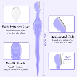 Mudder 21 Pcs Face Razors for Women and Men, Eyebrow Razors Shaver Facial Razor Multipurpose Face Trimmers with Precision Cover for Women Makeup Face Care Tools(Purple)