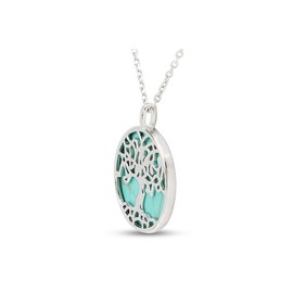 AFFY Turquoise Celtic Jewelry Silver Pendant, Tree of Life Necklace, Celtic Necklace Tree of Life for Women/Arbol de la Vida Colgante, 18'' Sterling Silver 925 Chain