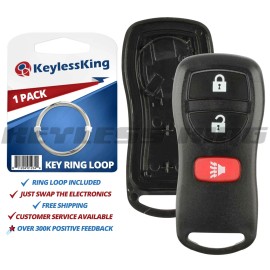 KeylessKing* Replacement Remote Key Fob Shell Pad Case for 2004-2015 Nissan Titan
