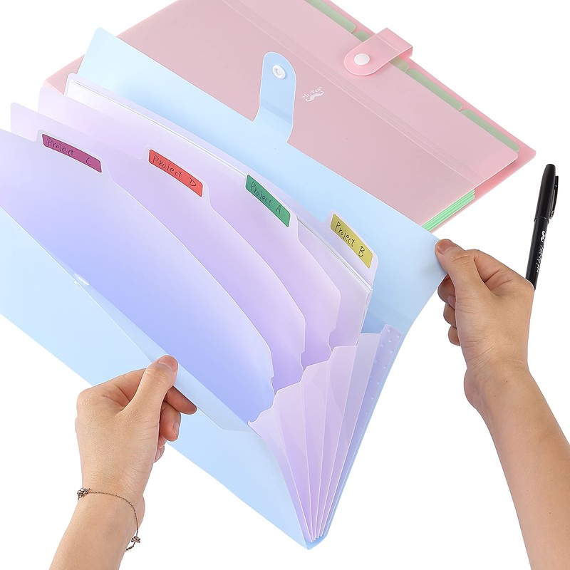Mr. Pen Expanding File Folder, 2 Pack, 5 Pocket, Accordion