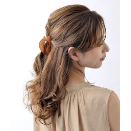 VINGTAINE H-166 Color Heart Shape Hair Claw Hair Clip Hair Accessories, Brown