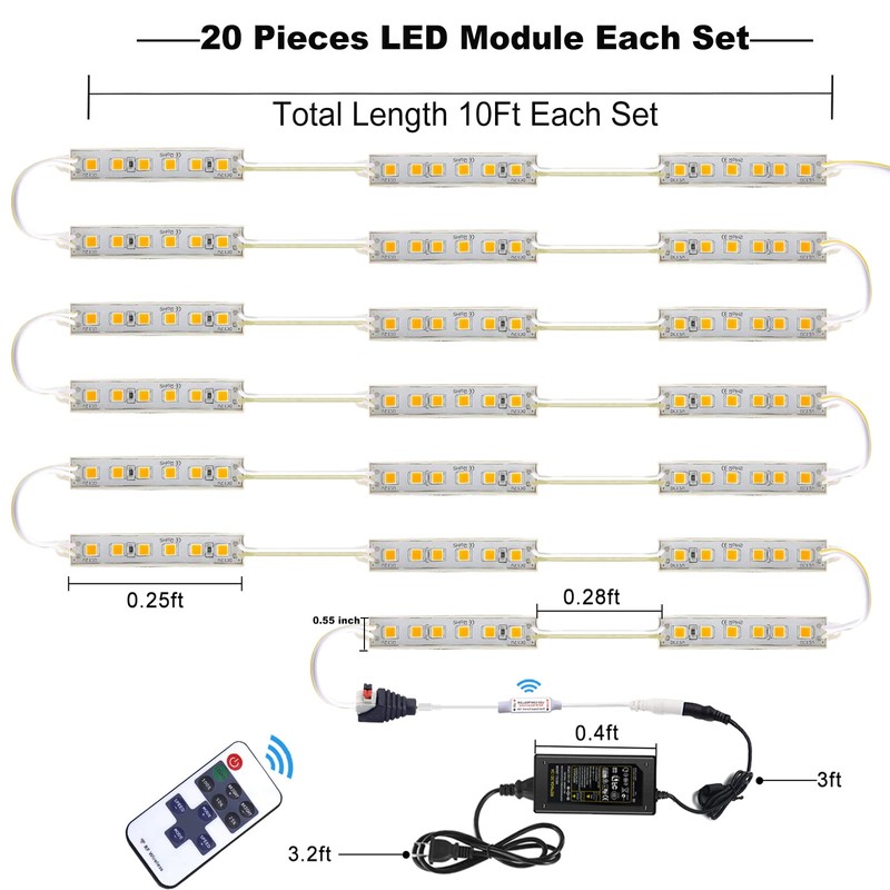 EAGWELL Storefront Lights 40 FT 80 Pieces Store Window LED