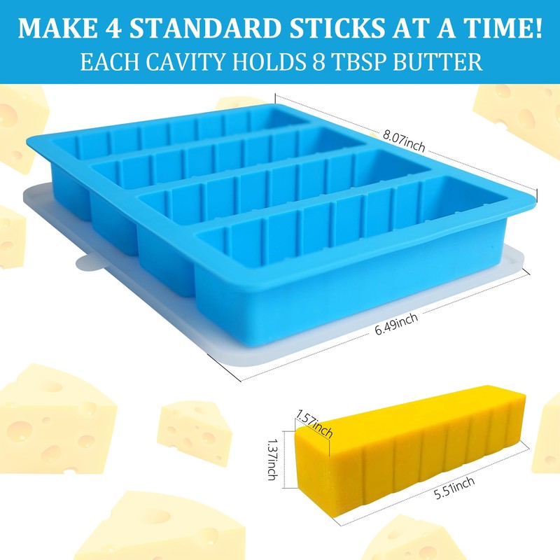 Sidosir 2PCS Butter Silicone Mold with Lid, Non-Stick Butter Mold