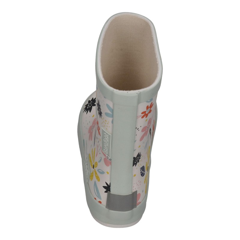 KOEL Barefoot Wellie Bare Wellington Boots, Multi White Flowers, Size: