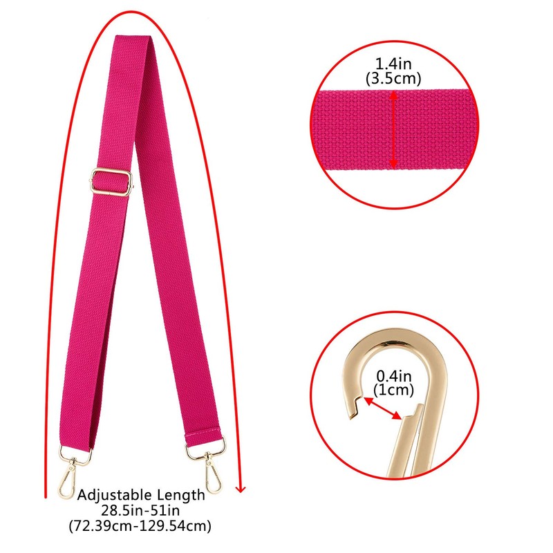 Wide Shoulder Strap, Adjustable Replacement Bag Strap with Metal Swivel